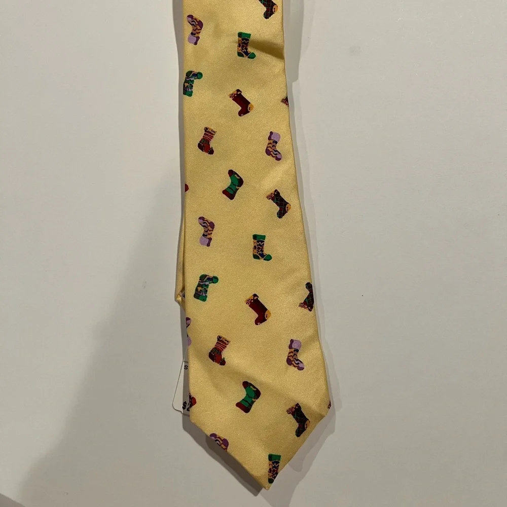 NWT Talbots Kids Yellow Tie with Colorful Stockings